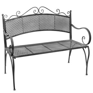 Металлическая садовая скамейка Триббиани Сlassic 108*91*51 см серая Edelman фото 2