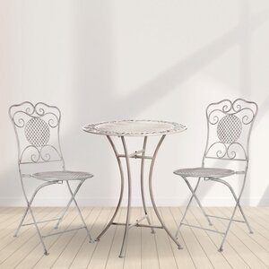 Комплект садовой мебели Ферарра: 1 стол + 2 стула, белый
