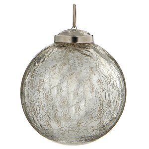 Винтажный шар Сокровища Арагона 8 см серебряный состаренный, стекло Edelman фото 1