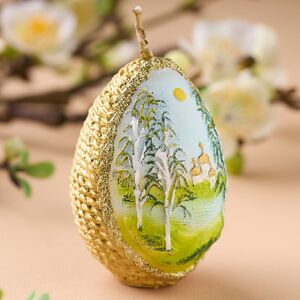 Пасхальная свеча Яйцо - Пейзаж 8 см Омский Свечной фото 2