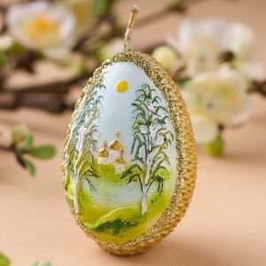 Пасхальная свеча Яйцо - Пейзаж 8 см Омский Свечной фото 3