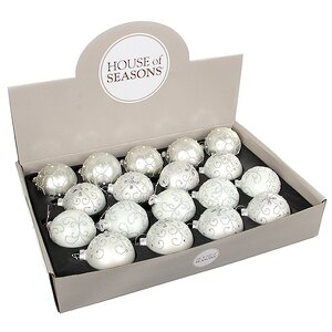 Набор стеклянных шаров Цветочная Мелодия 7 см белый, 18 шт Edelman фото 1