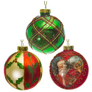 Набор стеклянных шаров Рождество с Сантой 7 см, 18 шт Edelman фото 2