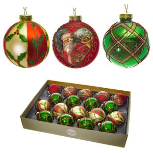 Набор стеклянных шаров Рождество с Сантой 7 см, 18 шт Edelman фото 1