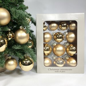Набор стеклянных шаров Blanchett - Classic Gold, 5-7 см, 26 шт Edelman фото 1