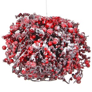 Подвесная композиция Шар 25 см Красные ягоды в снегу Edelman фото 2