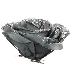 Роза Сияющая 13 см серебряная, клипса Edelman фото 1