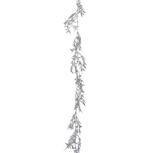 Декоративная ветка Искристая 180 см серебряная Edelman фото 1