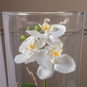 Искусственный цветок в кашпо Орхидея Королевская 30 см белая Edelman фото 3