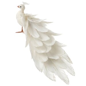 Декоративная фигура Царственный Павлин 30 см белая Noel Collection (Katherine’s Style) фото 1