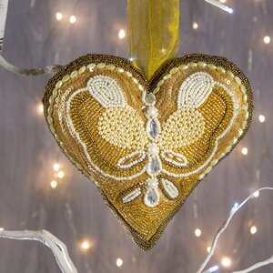 Елочная игрушка Сердце - Бисерная роскошь 20 см, подвеска Noel Collection (Katherine’s Style) фото 1