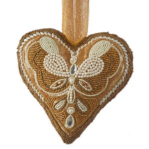 Елочная игрушка Сердце - Бисерная роскошь 20 см, подвеска Noel Collection (Katherine’s Style) фото 2