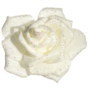 Роза Сверкающая 9 см белая, клипса Edelman фото 1