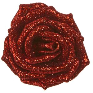 Роза Сверкающая 9 см красная, клипса Edelman фото 1