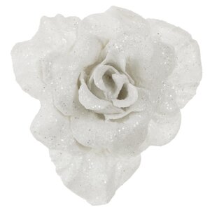 Роза Сверкающая 14 см белая, клипса Edelman фото 1