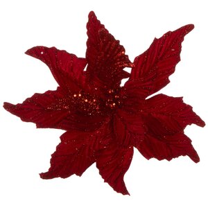 Пуансеттия Королевское великолепие 30 см красная, клипса Edelman фото 1