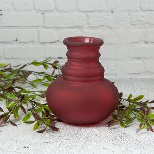 Стеклянная ваза Леди Батори 16 см, бургунди Edelman фото 1