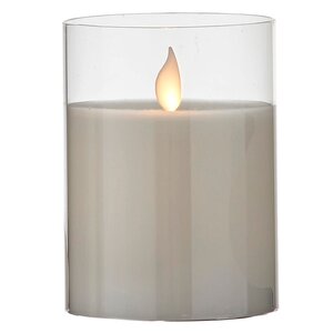 Светильник свеча восковая в колбе с живым пламенем Лацио 10 см белая на батарейках Edelman фото 3