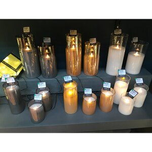 Светильник свеча восковая в колбе с живым пламенем Лацио 10 см белая на батарейках Edelman фото 5