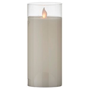 Светильник свеча восковая в колбе с живым пламенем Лацио 17.5 см белая на батарейках Edelman фото 5