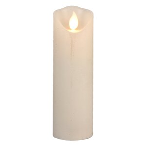 Высокая светодиодная свеча с живым пламенем 15 см белая восковая на батарейках Edelman фото 4