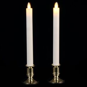 Светодиодные столовые свечи с имитацией пламени, белые, 25*2 см, 2 шт на батарейках Edelman фото 2