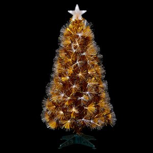 Оптоволоконная золотая елка Роскошное сияние 90 см, ПВХ Edelman фото 1