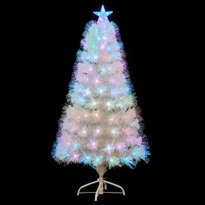 Оптоволоконная елка Пастельная радуга 120 см белая, ПВХ Edelman фото 1
