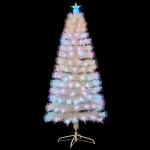 Оптоволоконная елка Пастельная радуга 180 см белая, ПВХ Edelman фото 1