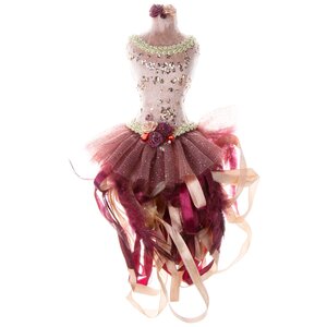 Ёлочное украшение Розовое платье мадам Баттерфляй, 28 см, подвеска Noel Collection (Katherine’s Style) фото 1