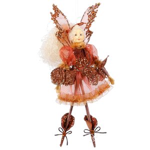 Ёлочное украшение Эльфийка Рози в клубничном наряде 31см, подвеска