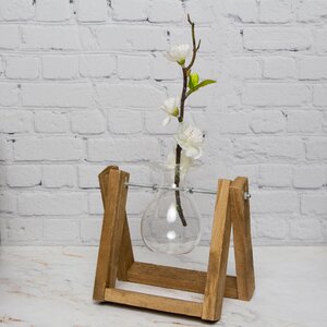 Маленькая ваза Адениум 17*17 см на деревянной подставке, стекло Edelman фото 2