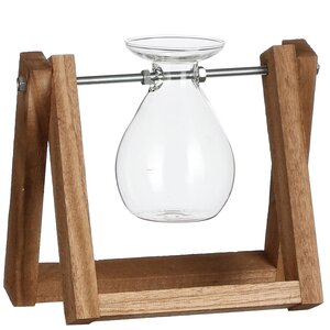 Маленькая ваза Адениум 17*17 см на деревянной подставке, стекло Edelman фото 4