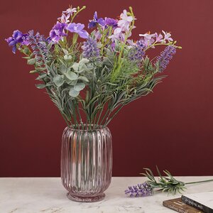 Стеклянная ваза Rozemari 12 см пудрово-розовая EDG фото 1