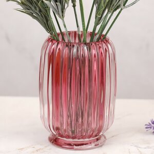 Стеклянная ваза Rozemari 12 см розовая EDG фото 2