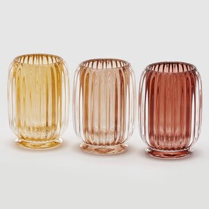Стеклянная ваза Rozemari 12 см персиковая EDG фото 6
