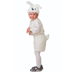 Карнавальный костюм Заяц белый, рост 110 см Батик фото 1