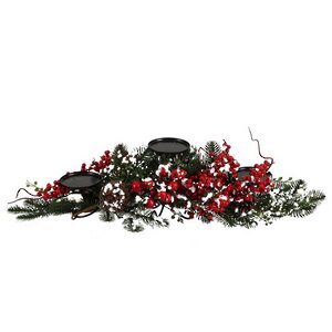 Новогодний подсвечник Айден 65 см, с шишками и ягодами