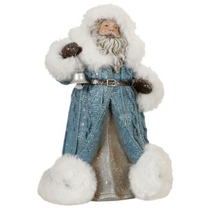 Статуэтка Дед Мороз с колокольчиком в голубой шубке 20 см Edelman фото 1