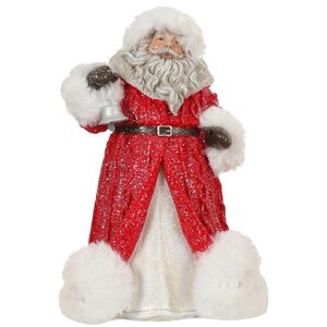 Статуэтка Дед Мороз с колокольчиком в красной шубке 20 см Edelman фото 1