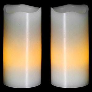 Набор белых восковых свечей 10*5 см на батарейках, 2 шт Edelman фото 1