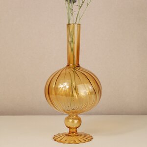 Стеклянная ваза Monofiore 25 см оранжевая EDG фото 1
