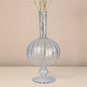 Стеклянная ваза Monofiore 25 см голубая EDG фото 2