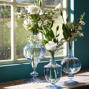 Стеклянная ваза Monofiore 25 см голубая EDG фото 6