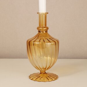 Стеклянная ваза-подсвечник Monofiore 20 см оранжевая EDG фото 6