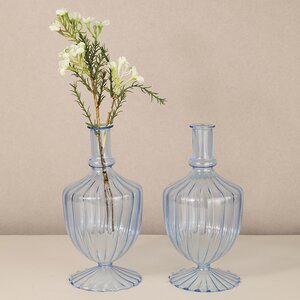 Стеклянная ваза-подсвечник Monofiore 20 см голубая EDG фото 4