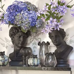 Стеклянная ваза Ferguson 30 см серая EDG фото 3