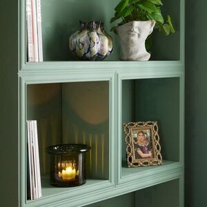 Стеклянный подсвечник Pillar 16 см зеленый EDG фото 2