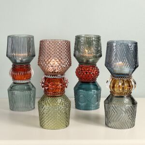 Стеклянный подсвечник Cavallotti 20 см, двусторонний EDG фото 2