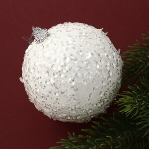 Набор елочных шаров Fluffy Shine: Silver frost 8 см, 24 шт Edelman фото 3